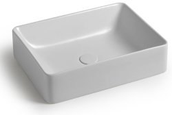 Раковина White Ceramic Slim W010701 50x38, белая глянцевая