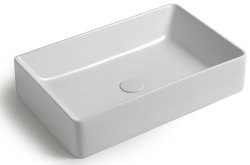 Раковина White Ceramic Slim W012701 60x38, белая глянцевая