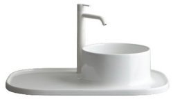 Раковина White Ceramic Upper W300701 70x45, белая глянцевая