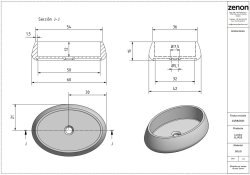 Раковина Zenon Elipse 4000.000.000.000.39676 60x42, белая матовая
