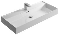 Раковина Hidra Kiub KI100/001 101x46, белая глянцевая