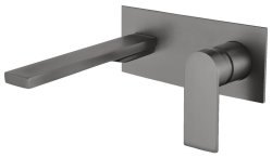 Смеситель для раковины AQG Alpha 01ALC170GM встраиваемый, оружейная сталь