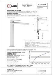 Смеситель для раковины AQG Alpha 01ALP120BL, белый матовый