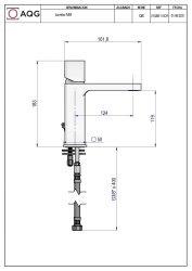 Смеситель для раковины AQG QB 01QBE110CR, хром