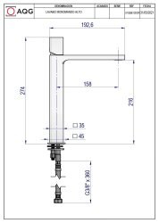 Смеситель для раковины AQG QB 01QBE120CR, хром