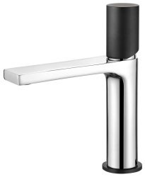 Смеситель для раковины AQG Tube 01TUB100NC, хром-черный матовый