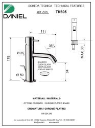 Смеситель для раковины Daniel Tokyo TX605-CR, хром
