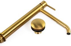 Смеситель для раковины Emmevi Filobrass 85003BIG/ORS, брашированное золото