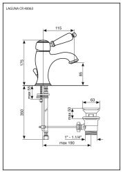 Смеситель для раковины Emmevi Laguna 40063/OR, золото