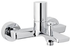 Смеситель для ванны AQG Tube 01TUB400NC, хром-черный матовый