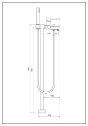 Напольный смеситель для ванны Emmevi Eden 7100128/CR, хром