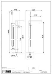 Напольный смеситель для ванны Fiore Kube 100CR8554, хром