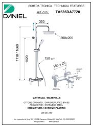 Душевая система Daniel Tiara TA636DA7720-CR, хром