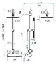 Душевая система Emmevi Piper 4500584/CR, хром