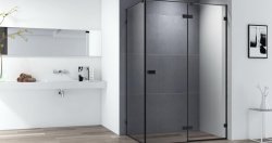 Душевой уголок Cezares BELLAGIO-AH-1-120/100-C-NERO 120x100, профиль черный