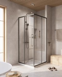 Душевой уголок Cezares RELAX 304 RELAX-304-A-2-80-C-GM 80x80, профиль сталь