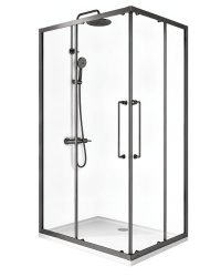 Душевой уголок Cezares RELAX 304 RELAX-304-AH-2-120/90-C-GM 120x90, профиль сталь