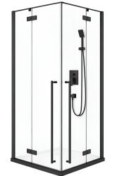Душевой уголок Cezares LINER-A-2-90-C-NERO 90x90, профиль черный