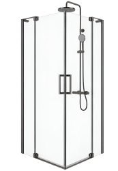 Душевой уголок Cezares SLIDER-A-2-100/110-C-GM 100x100, профиль сталь