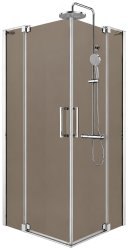 Душевой уголок Cezares SLIDER-A-2-80/90-BR-Cr 80x80, стекло бронза, профиль хром