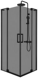 Душевой уголок Cezares SLIDER-A-2-80/90-BR-NERO 80x80, стекло бронза, профиль черный