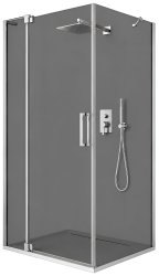 Душевой уголок Cezares SLIDER-AH-1-90-80/90-GRIGIO-Cr 80x90, стекло графит, профиль хром