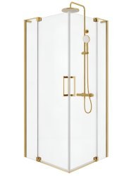 Душевой уголок Cezares SLIDER-AH-2-80/90-100/110-C-BORO 80x100, профиль золото