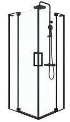 Душевой уголок Cezares SLIDER-AH-2-80/90-100/110-C-NERO 80x100, профиль черный