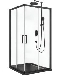 Душевой уголок Cezares MOLVENO-A-2-90-P-GM 90x90, рифленое стекло, профиль сталь