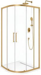 Душевой уголок Cezares MOLVENO-R-2-90-C-BORO-IV 90x90, профиль золото