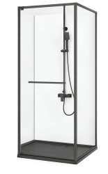 Душевой уголок Cezares LUX-A-FS-1-100-C-GM 100x100, профиль сталь