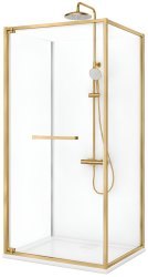 Душевой уголок Cezares LUX-A-FS-1-90-C-BORO 90x90, профиль золото
