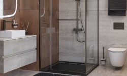 Душевой уголок Cezares LUX-AH-FS-11-100/80-C-GM 100x80, профиль сталь