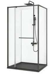 Душевой уголок Cezares LUX-AH-FS-11-110/100-C-GM 110x100, профиль сталь