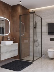 Душевой уголок Cezares LUX-AH-FS-1-70/80-C-GM 70x80, профиль сталь