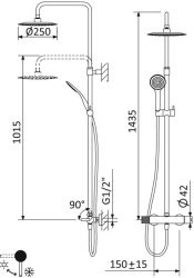 Душевая система Cezares LEAF-CDA-25-SS, цвет брашированная медь