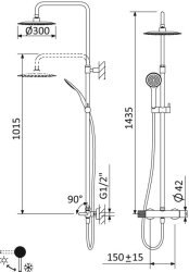 Душевая система Cezares LEAF-CDA-30-L-MM, цвет morning mist