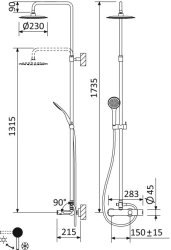Душевая система Cezares LEAF-CVDA-23-SS, цвет брашированная медь