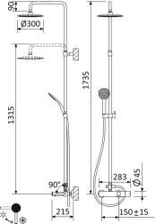 Душевая система Cezares LEAF-CVDA-30-BIO, цвет белый матовый