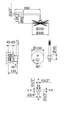 Душевая система Cezares LEAF-DSIP-30-NOP, цвет черный матовый