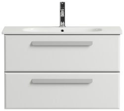 Тумба под раковину Cezares ECO-CER-800-2C-SO-BL 77x50 подвесная, белая глянцевая