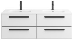 Тумба под раковину Cezares ECO-CER-N-1400-4C-SO-2-BL 140x50 подвесная, белая глянцевая