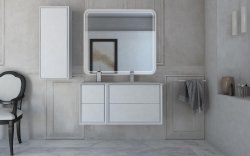 Тумба с раковиной Cezares Bellagio 00-00012832 107x50 подвесная, белая матовая