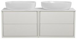 Тумба с раковиной Cezares Bellagio 00-00012835 141x49 подвесная, белая матовая