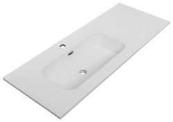 Раковина Cezares DUET CZR-8095-120-L 121x46, белая глянцевая