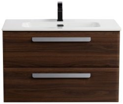 Тумба с раковиной Cezares Eco-cer-n 00-00017213 81x51 подвесная, орех шоколад софт