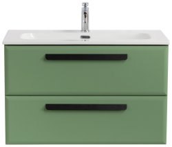 Тумба с раковиной Cezares Eco-cer-n 00-00017222 81x51 подвесная, фисташковая софт