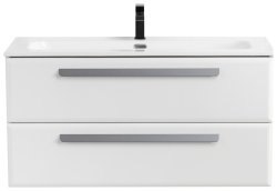 Тумба с раковиной Cezares Eco-cer-n 00-00017238 101x51 подвесная, белая глянцевая