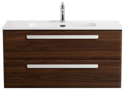 Тумба с раковиной Cezares Eco-cer-n 00-00017241 101x51 подвесная, орех шоколад софт