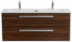 Тумба с раковиной Cezares Eco-cer-n 00-00017272 121x51 подвесная, орех шоколад софт